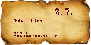 Neher Tibor névjegykártya